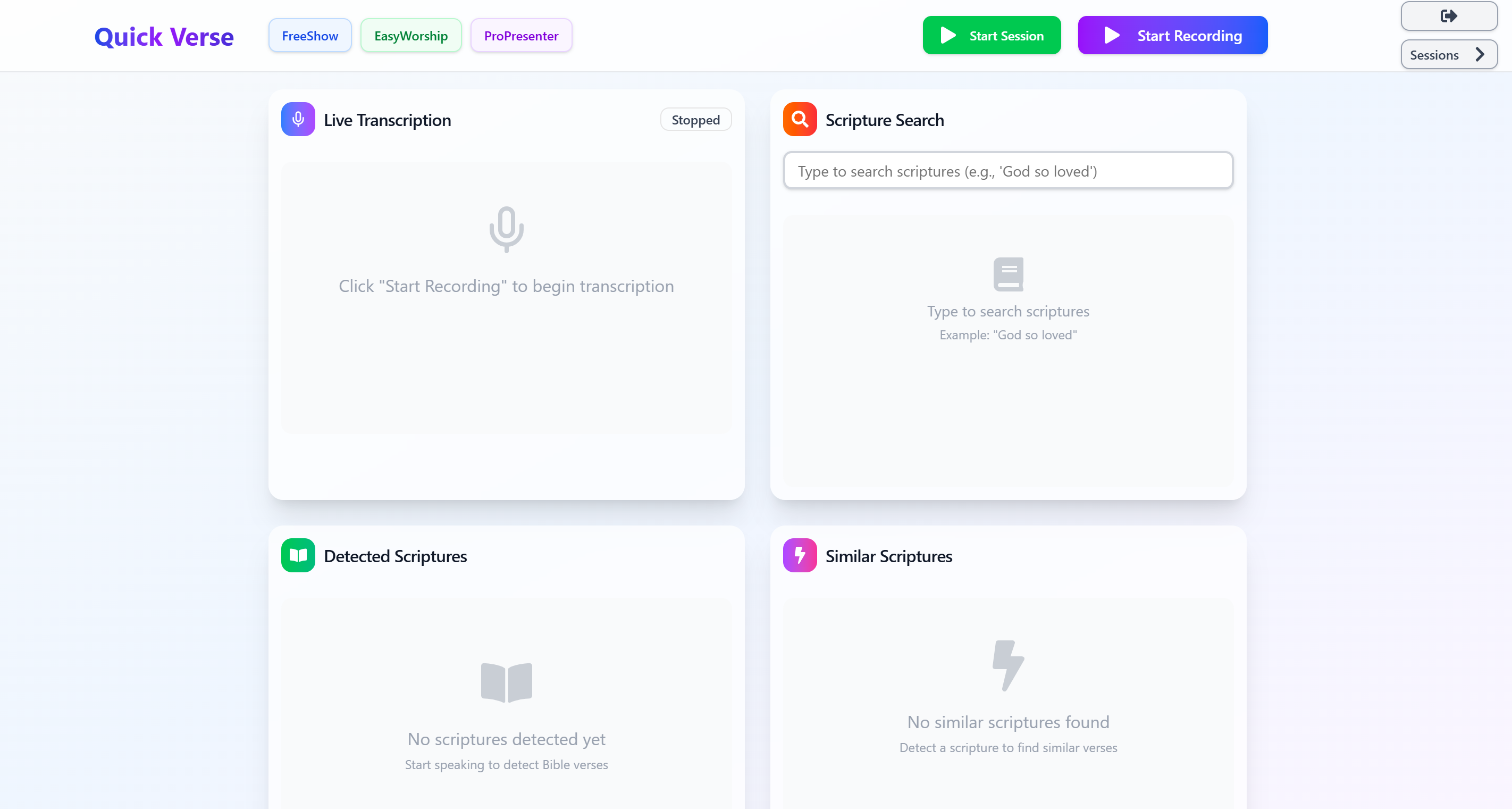 QuickVerse Interface